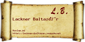 Lackner Baltazár névjegykártya